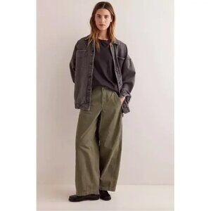 Free People We The Free Rylee Chino Trouser Pants Green Barrel